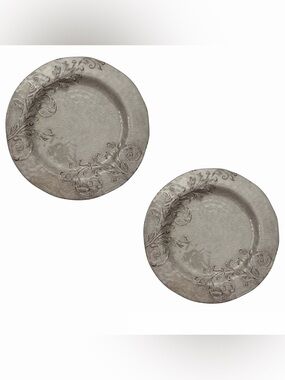 Aphorism Plates x2 Dinner 11” Rustic Floral Crackle Melamine